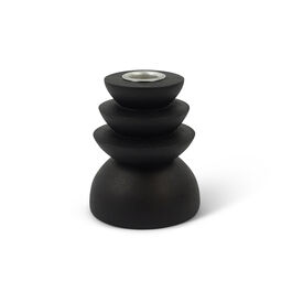 Large black wooden candleholder